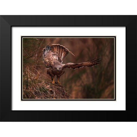 Going Away Black Modern Wood Framed Art Print with Double Matting by J Ter, Gert