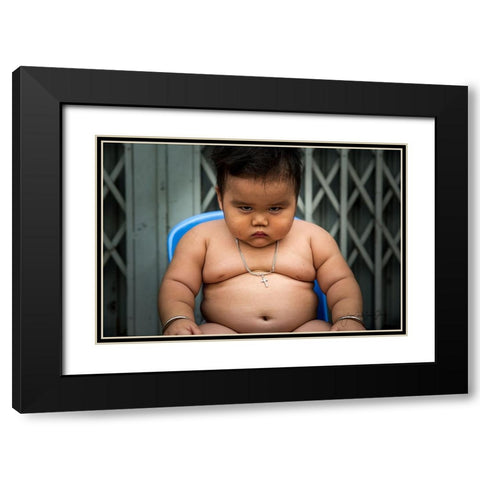 Angry Black Modern Wood Framed Art Print with Double Matting by Carlos Duran, Juan