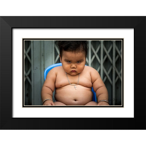 Angry Black Modern Wood Framed Art Print with Double Matting by Carlos Duran, Juan