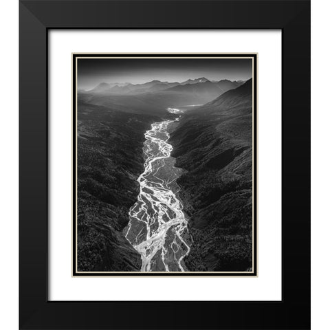Untitled Black Modern Wood Framed Art Print with Double Matting by Tao, Liwen