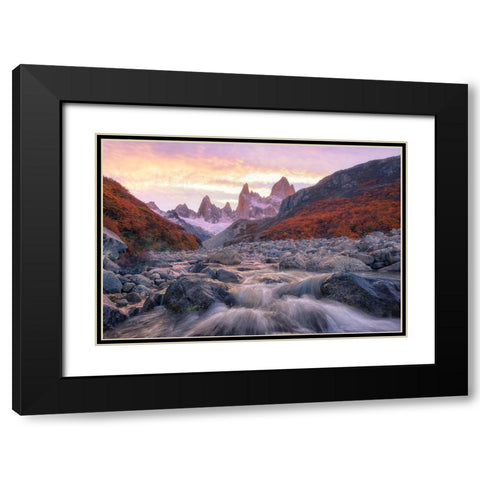 Autumn In Fitz Roy Black Modern Wood Framed Art Print with Double Matting by G, May