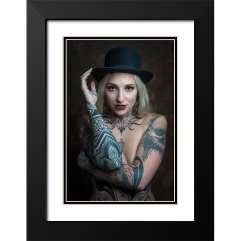 Inked Black Modern Wood Framed Art Print with Double Matting by Franke, Ruth