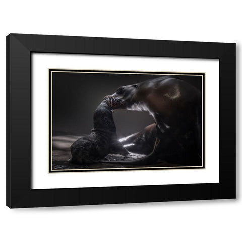 Mother Black Modern Wood Framed Art Print with Double Matting by Jealousy