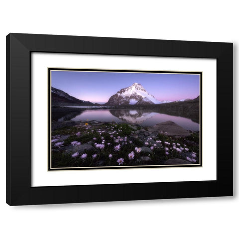 Dawn Black Modern Wood Framed Art Print with Double Matting by Hao, Damon