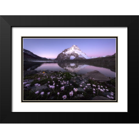 Dawn Black Modern Wood Framed Art Print with Double Matting by Hao, Damon