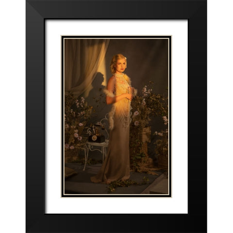Waiting Black Modern Wood Framed Art Print with Double Matting by Durisova, Michaela
