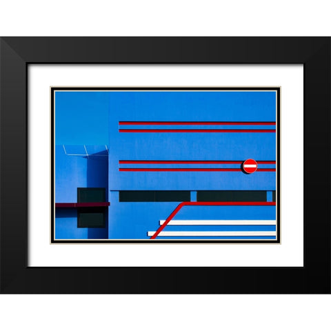 No Entry 02 Black Modern Wood Framed Art Print with Double Matting by Alsharif, Yahia