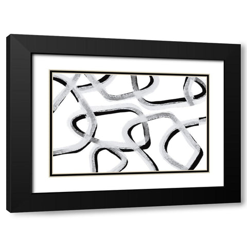 Make You Stay Black Modern Wood Framed Art Print with Double Matting by Uplusmestudio