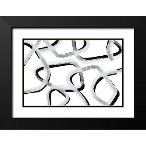 Make You Stay Black Modern Wood Framed Art Print with Double Matting by Uplusmestudio