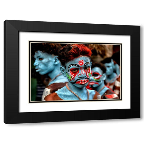 Gajan Sannyasi 2 Black Modern Wood Framed Art Print with Double Matting by Das, Avishek