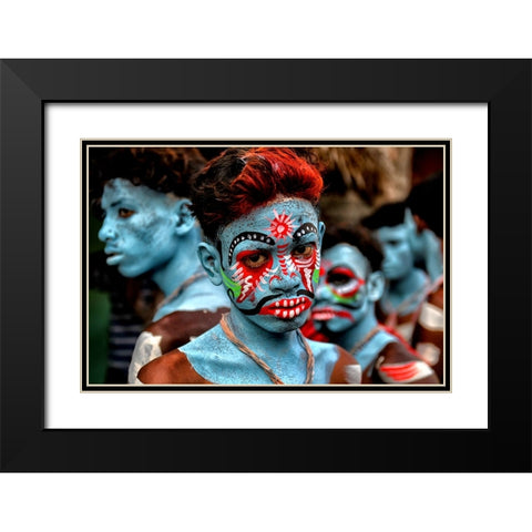 Gajan Sannyasi 2 Black Modern Wood Framed Art Print with Double Matting by Das, Avishek