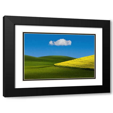 Field Tone Black Modern Wood Framed Art Print with Double Matting by Xu, Tony