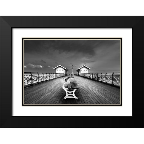 Penarth Pier Black Modern Wood Framed Art Print with Double Matting by Patrick, Boterman