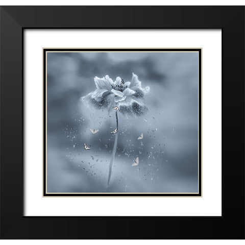Dancing flower Black Modern Wood Framed Art Print with Double Matting by And Hongchao, Gu