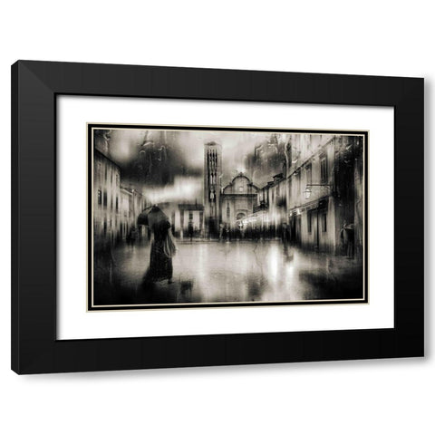 ...As We Walked The City Streets-You Never Said A Word... Black Modern Wood Framed Art Print with Double Matting by Gerber, Charlaine