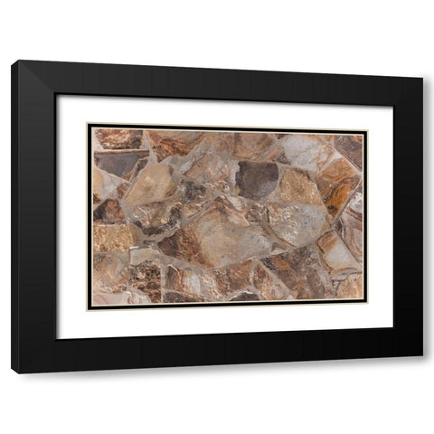 Texture 71 Black Modern Wood Framed Art Print with Double Matting by 1x Studio III