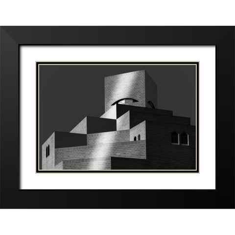 Mia Black Modern Wood Framed Art Print with Double Matting by Allam, Abdelkader