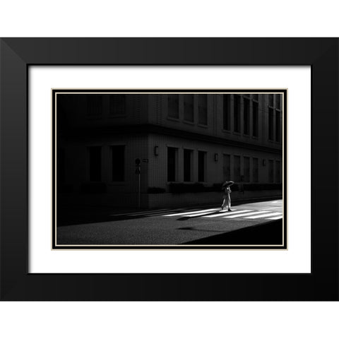 Afternoon Sun Black Modern Wood Framed Art Print with Double Matting by Hata, Satoshi