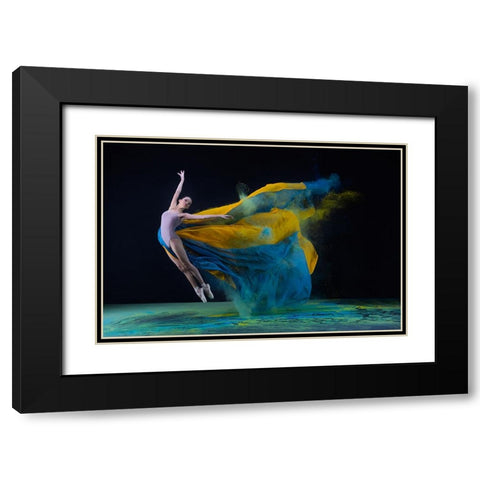 Ballerina Jade With Colourful Cloth Black Modern Wood Framed Art Print with Double Matting by Suhardjo, Lisdiyanto