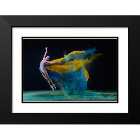 Ballerina Jade With Colourful Cloth Black Modern Wood Framed Art Print with Double Matting by Suhardjo, Lisdiyanto