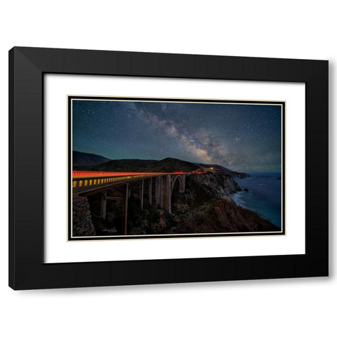 Reaching To The Galaxy Black Modern Wood Framed Art Print with Double Matting by An, Anna