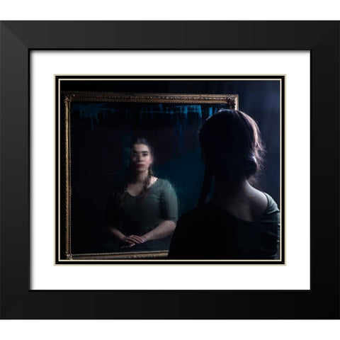 Mirror Black Modern Wood Framed Art Print with Double Matting by Marjanmashhadi