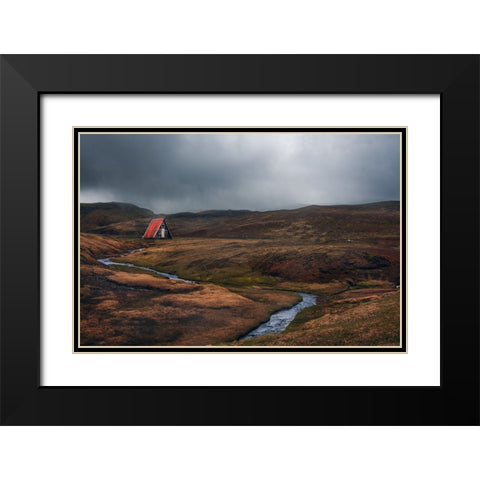Solitude Black Modern Wood Framed Art Print with Double Matting by G, May
