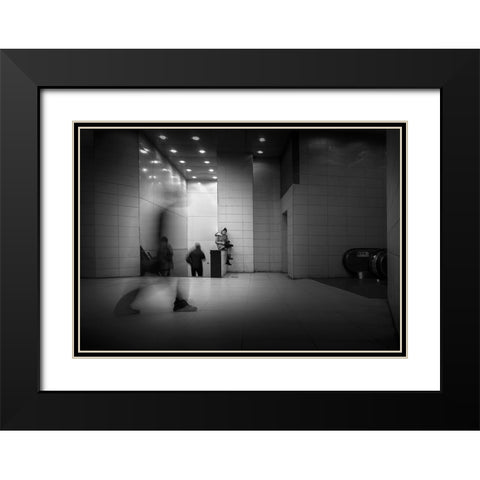 Passerby Black Modern Wood Framed Art Print with Double Matting by Bahmani, Mitra