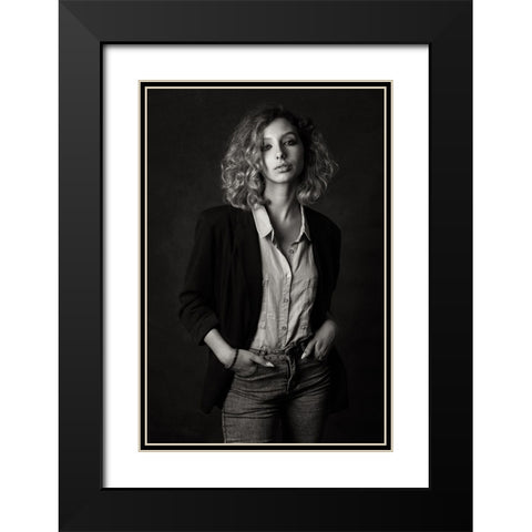 Nadin Black Modern Wood Framed Art Print with Double Matting by Rise, Zachar