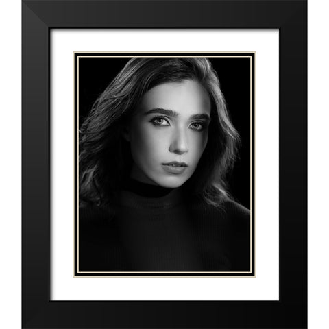 Sultry Black Modern Wood Framed Art Print with Double Matting by E Ong, S
