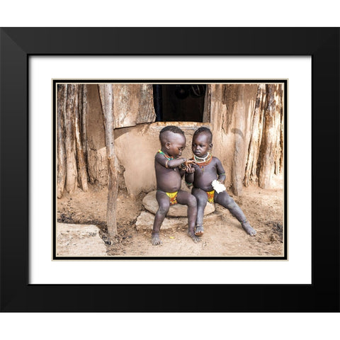 Learning To Share Black Modern Wood Framed Art Print with Double Matting by Wiener, Iris