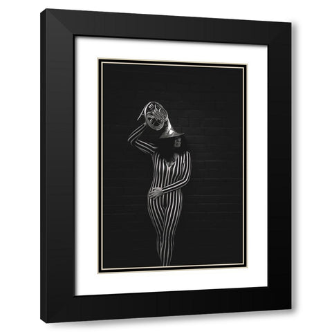 Music Black Modern Wood Framed Art Print with Double Matting by Zvagina, Dzintra