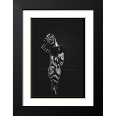 Music Black Modern Wood Framed Art Print with Double Matting by Zvagina, Dzintra