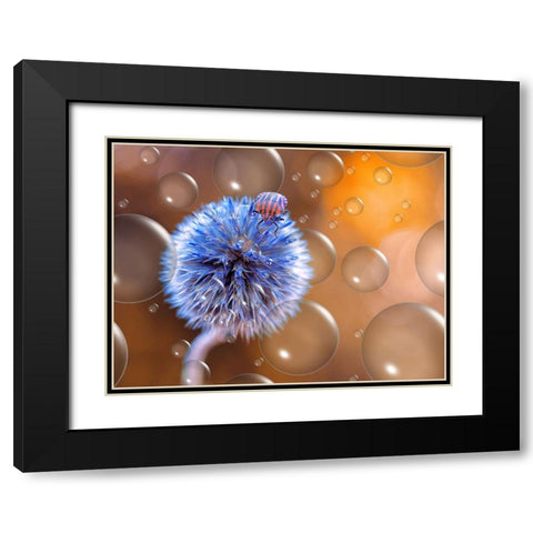 Blue Exoplanet... Black Modern Wood Framed Art Print with Double Matting by Dufour, Thierry