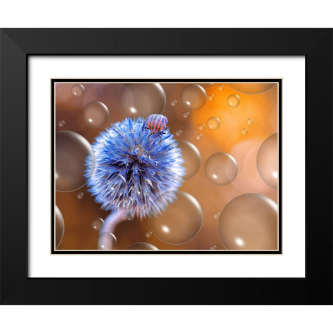 Blue Exoplanet... Black Modern Wood Framed Art Print with Double Matting by Dufour, Thierry
