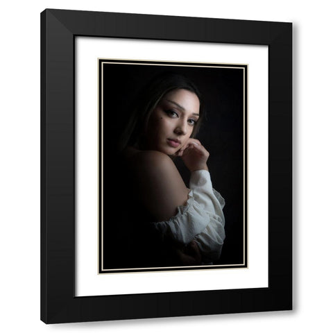 Maki Black Modern Wood Framed Art Print with Double Matting by Franke, Ruth
