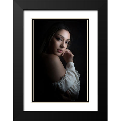 Maki Black Modern Wood Framed Art Print with Double Matting by Franke, Ruth
