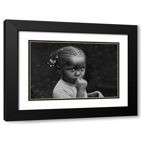 Expecting Black Modern Wood Framed Art Print with Double Matting by D. Tang, Lisa