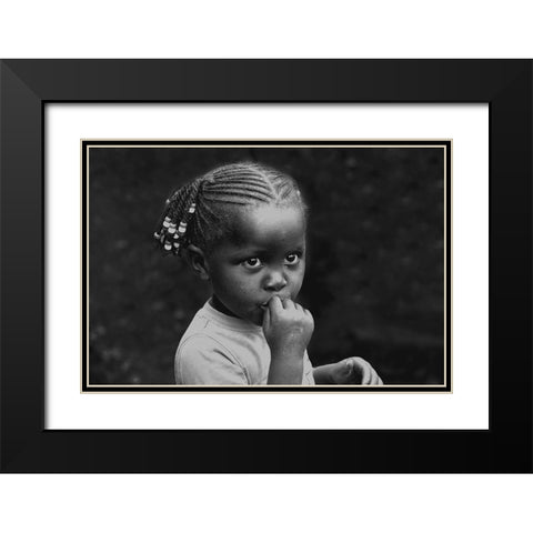 Expecting Black Modern Wood Framed Art Print with Double Matting by D. Tang, Lisa