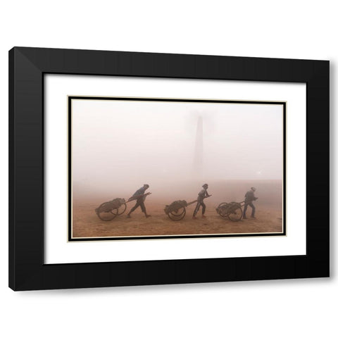Daily Routine Black Modern Wood Framed Art Print with Double Matting by Chakraborty, Sudipta