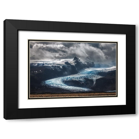 Ice Heart Black Modern Wood Framed Art Print with Double Matting by Swiercz, Jacek