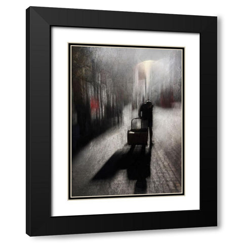 Solitary Black Modern Wood Framed Art Print with Double Matting by Lammakmak
