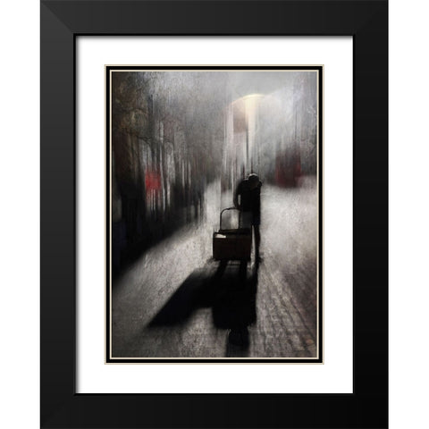 Solitary Black Modern Wood Framed Art Print with Double Matting by Lammakmak