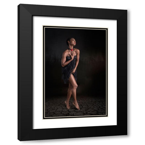 Faith Black Modern Wood Framed Art Print with Double Matting by Slotboom, Jan