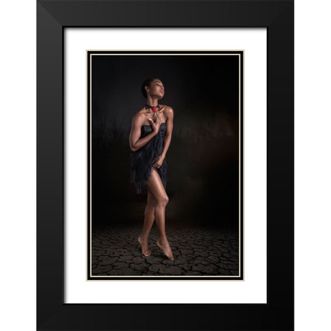 Faith Black Modern Wood Framed Art Print with Double Matting by Slotboom, Jan