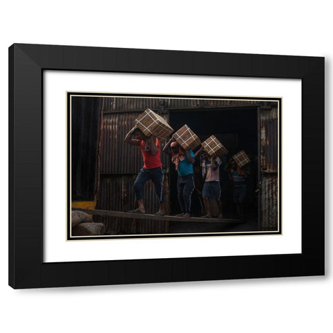 A Daily Life Story Black Modern Wood Framed Art Print with Double Matting by Ghosh, Tathagata
