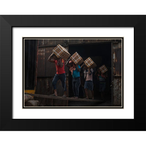 A Daily Life Story Black Modern Wood Framed Art Print with Double Matting by Ghosh, Tathagata