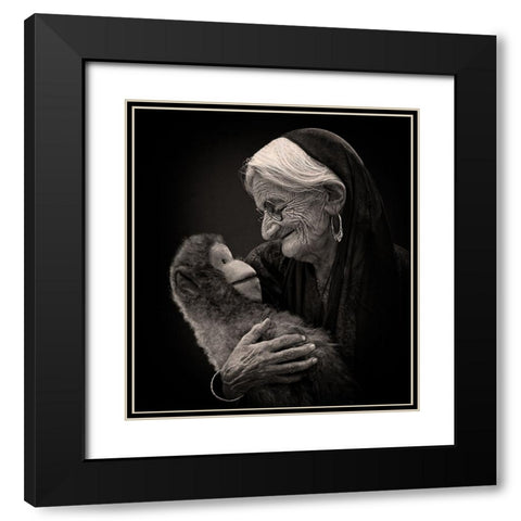 Companions Black Modern Wood Framed Art Print with Double Matting by Nayyer Reza, Sayyed
