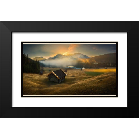 Bavarian morning... Black Modern Wood Framed Art Print with Double Matting by Browko, Krzysztof