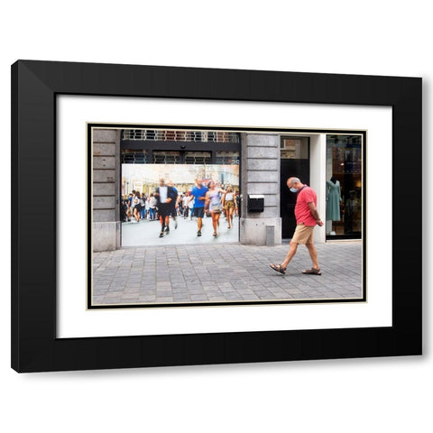 Corona Time Black Modern Wood Framed Art Print with Double Matting by Jacobs, Rudi